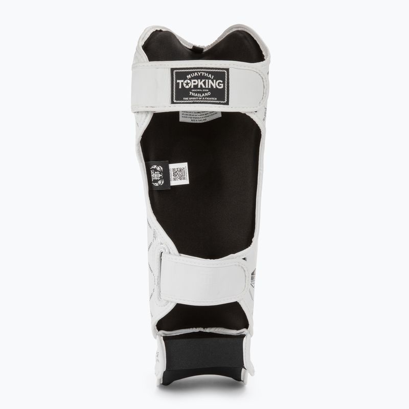 Top King Chain Semi Leather white/silver tibia and foot protectors 4