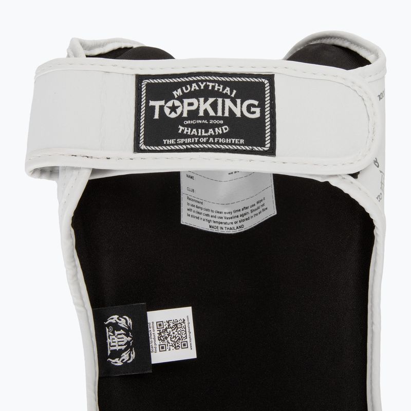 Top King Chain Semi Leather white/silver tibia and foot protectors 6
