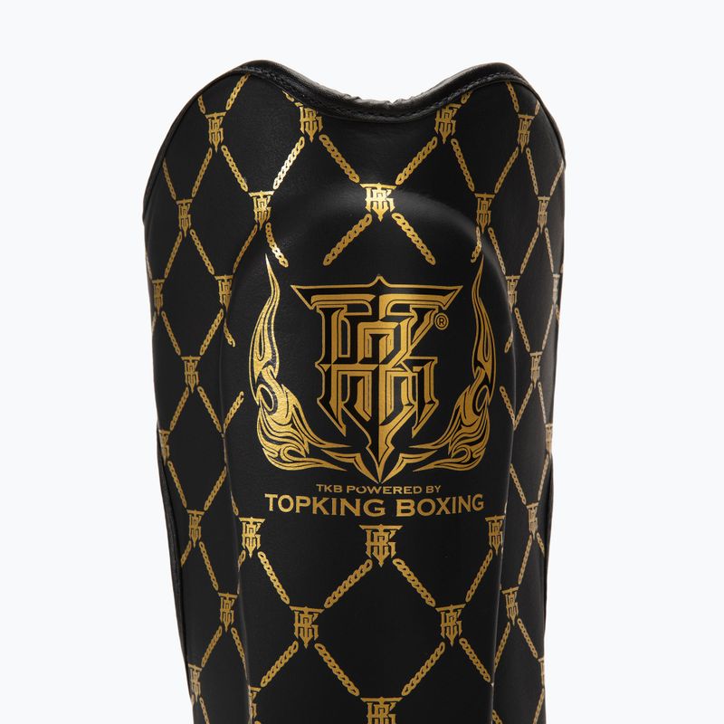Top King Chain Semi Leather black/gold tibia and foot protectors 3
