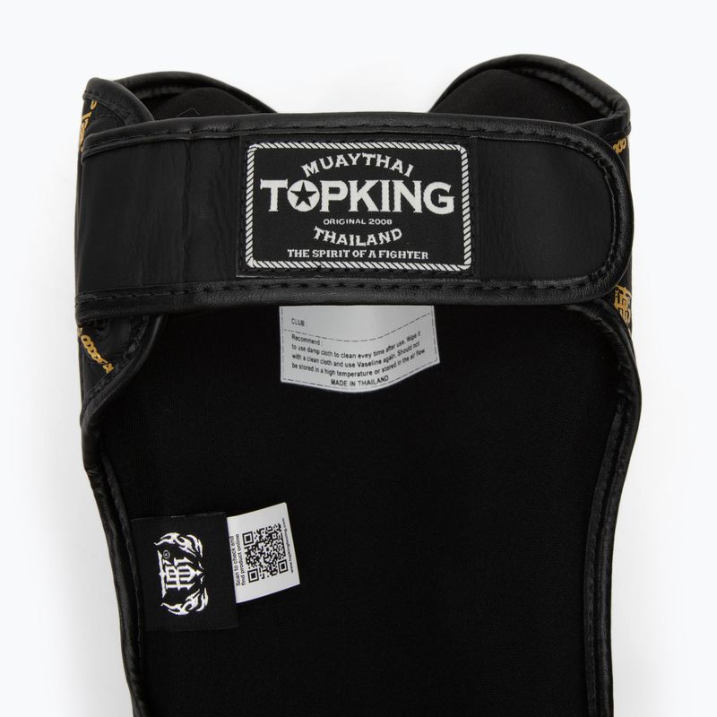 Top King Chain Semi Leather black/gold tibia and foot protectors 4