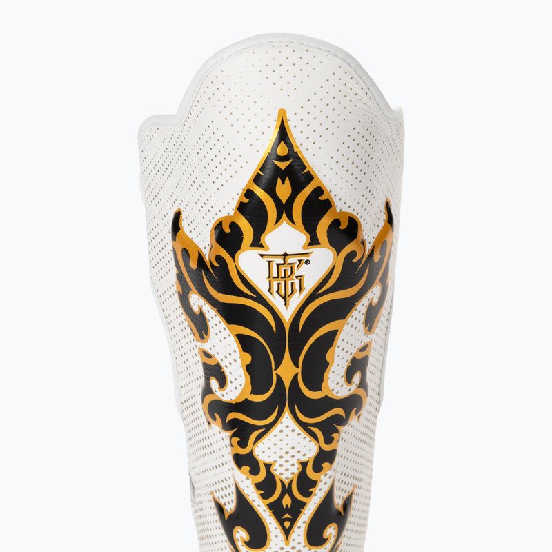 Top King Kanok white tibia and foot protectors 5