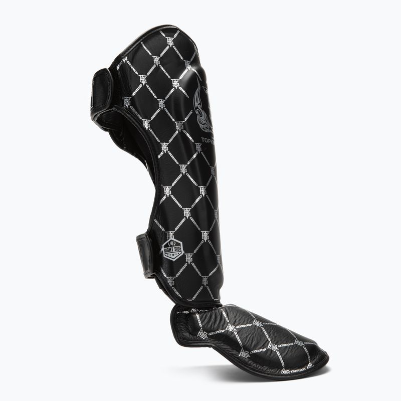 Top King Chain black/silver tibia and foot protectors 2
