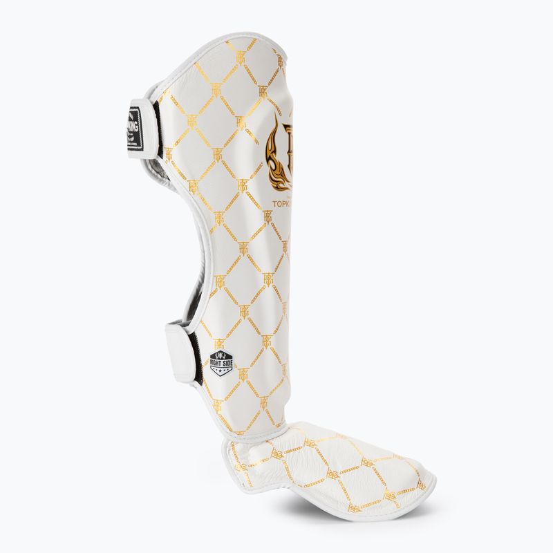 Top King Chain white/gold tibia and foot protectors 2