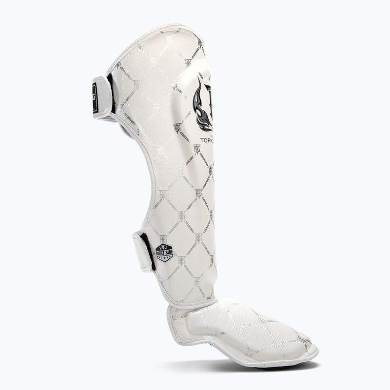Top King Chain white/silver tibia and foot protectors 2
