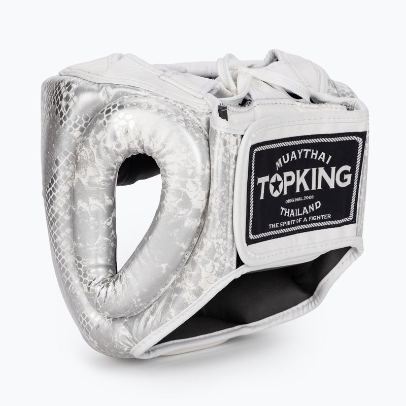Top King Super Star white/silver boxing helmet 3