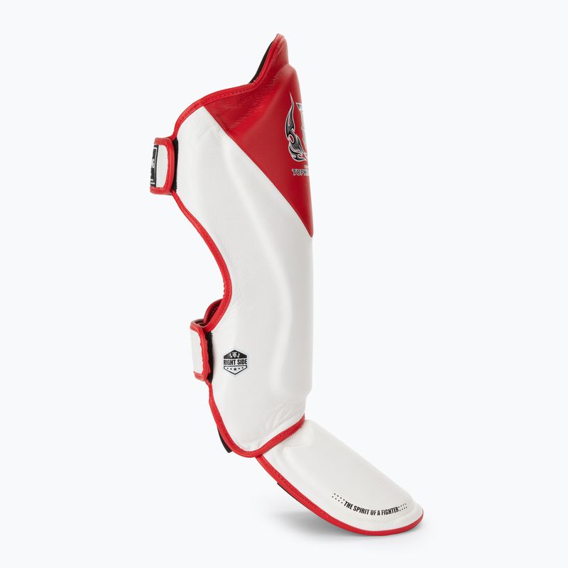 Top King Shin Guards tibia and foot protectors Blend white/red 2
