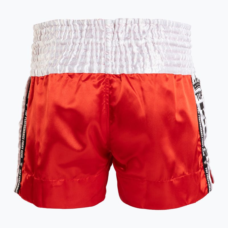 Top King Thai Boxing training shorts red/white 2