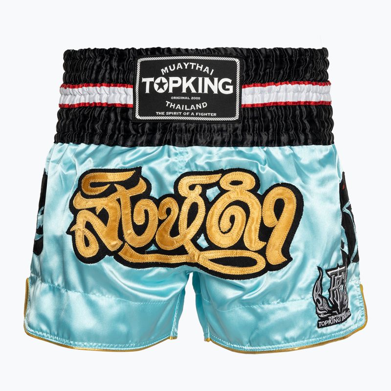 Top King Kickboxing training shorts light blue