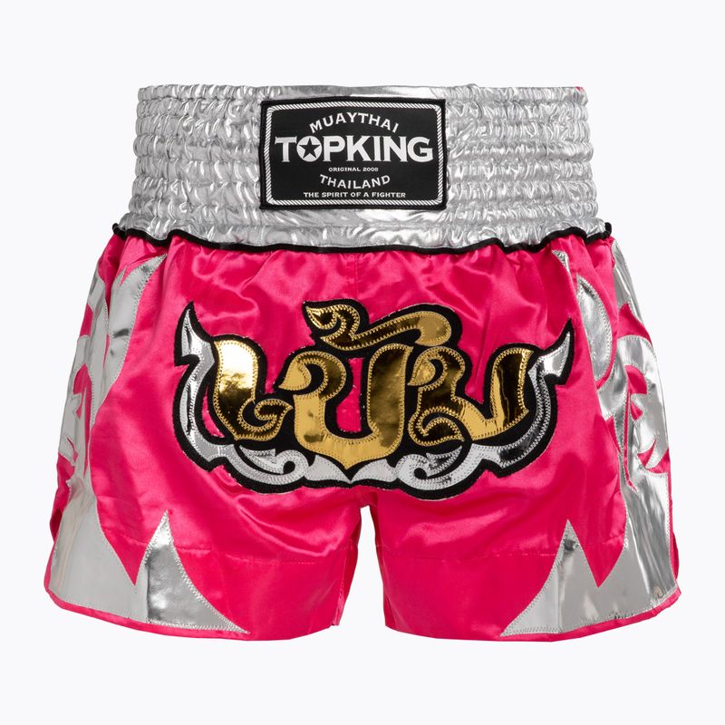 Top King Thai Boxing training shorts pink/white
