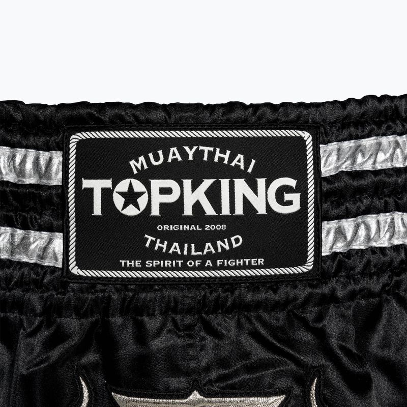 Top King Kickboxing training shorts black/silver 3