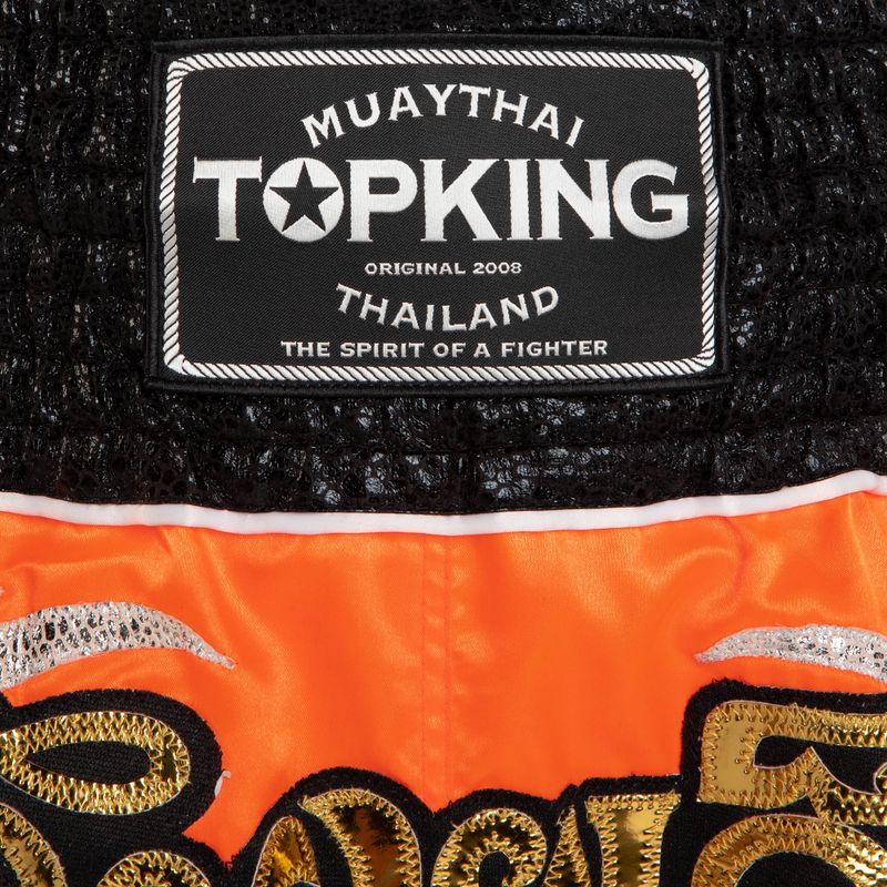 Top King Thai Boxing training shorts orange/black 4