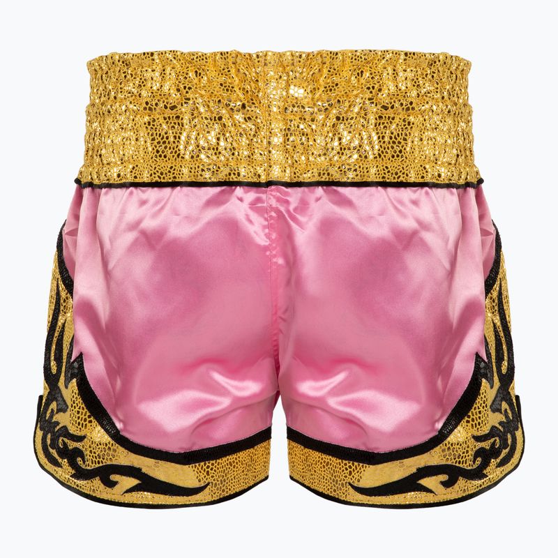 Top King Thai Boxing training shorts pink/gold 2