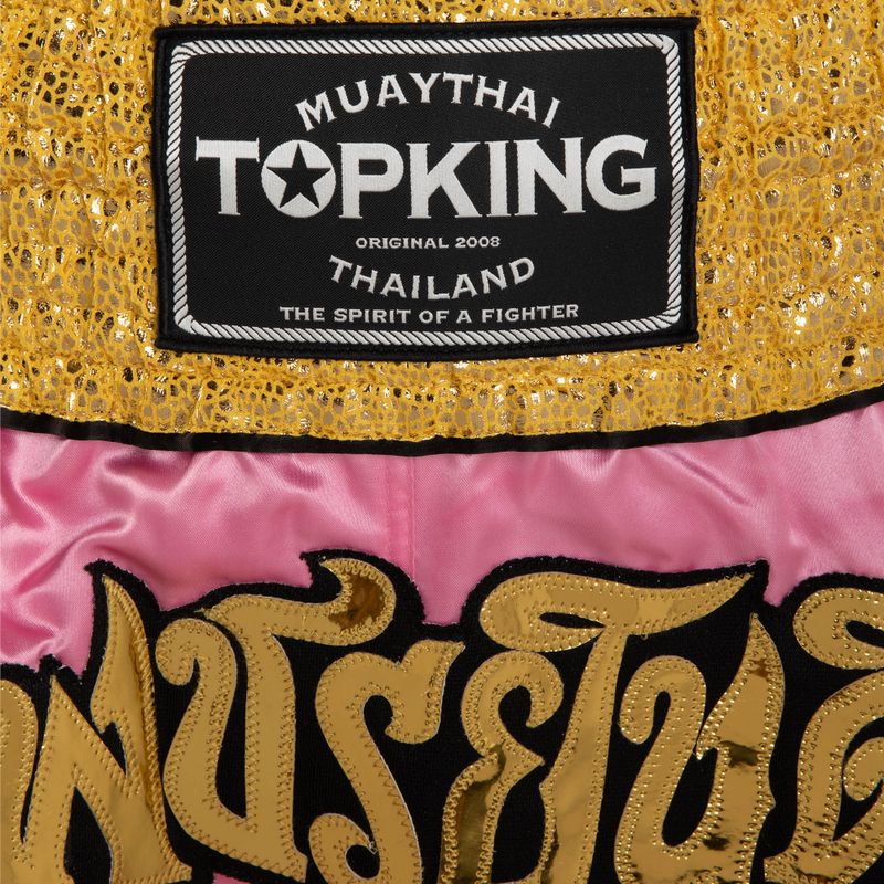 Top King Thai Boxing training shorts pink/gold 4