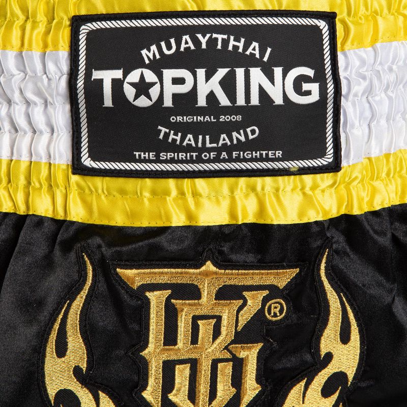 Top King Thai Boxing training shorts black/gold/white 3