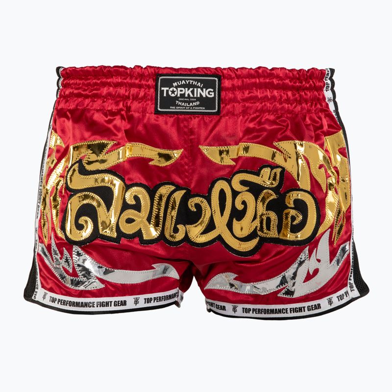 Top King Retro Muaythai training shorts maroon/gold