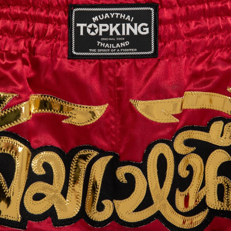 Top King Retro Muaythai training shorts maroon/gold 3