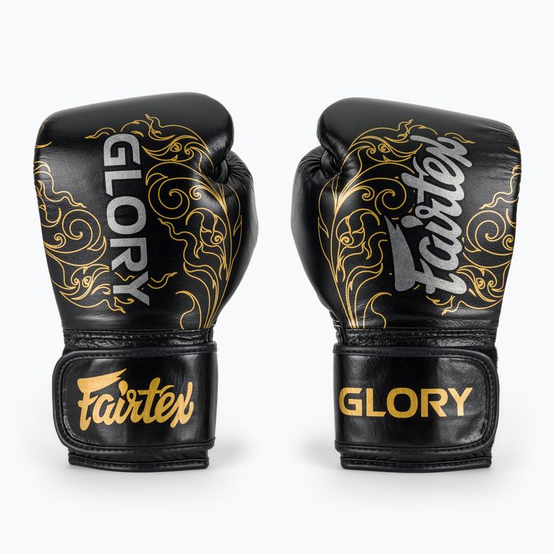 Fairtex Glory Kickboxing Competition Training Boxing Gloves black/gold 2