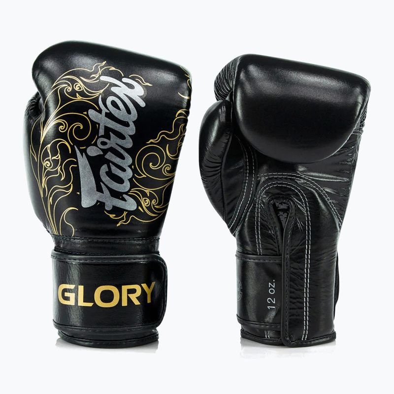 Fairtex Glory Kickboxing Competition Training Boxing Gloves black/gold