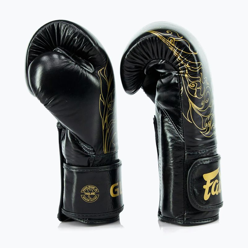 Fairtex Glory Kickboxing Competition Training Boxing Gloves black/gold 3