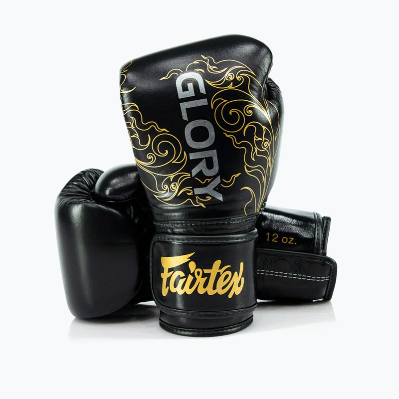 Fairtex Glory Kickboxing Competition Training Boxing Gloves black/gold 4