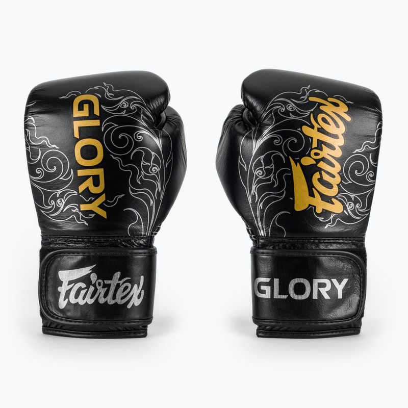 Fairtex Glory Kickboxing Competition Training Boxing Gloves black/silver 2