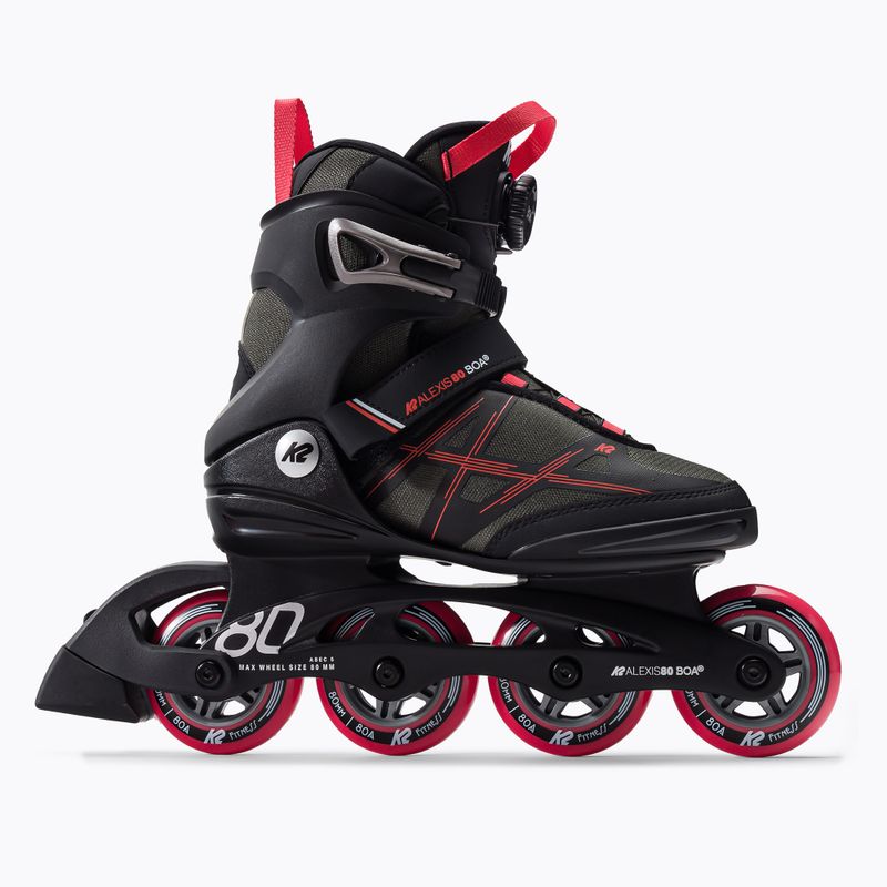 Women's roller skates K2 Alexis 80 Boa grey 30G0317 2