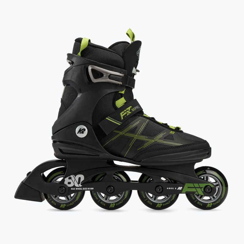 Men's roller skates K2 F.I.T. 80 Pro black/olive 2