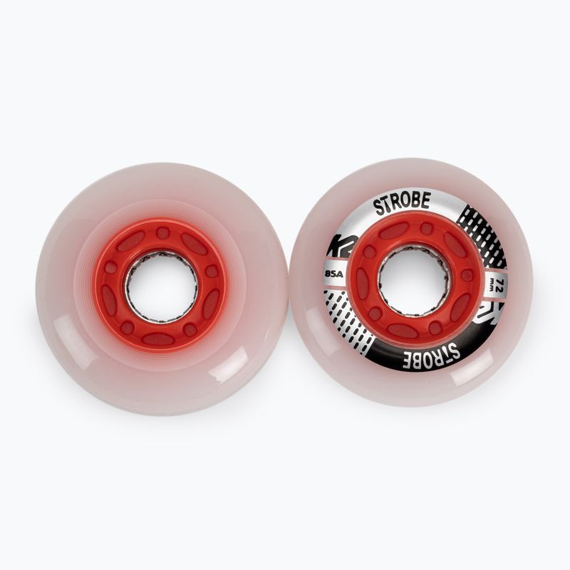 K2 Strobe 72mm/85A rollerblade wheels 2 pcs white 30G3130/11 2