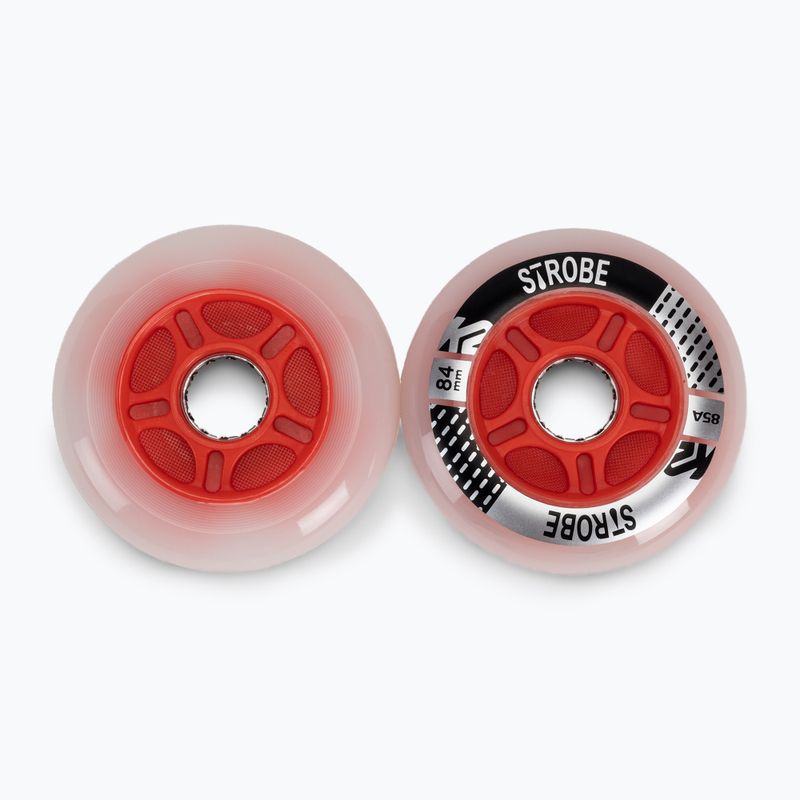 K2 Strobe 84mm/85A rollerblade wheels 2 pcs white 30G3110/11 2