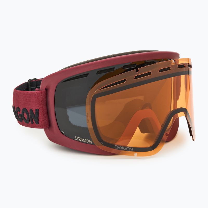 DRAGON D1 OTG cordovan/lumalens midnight+lumalens amber ski goggles