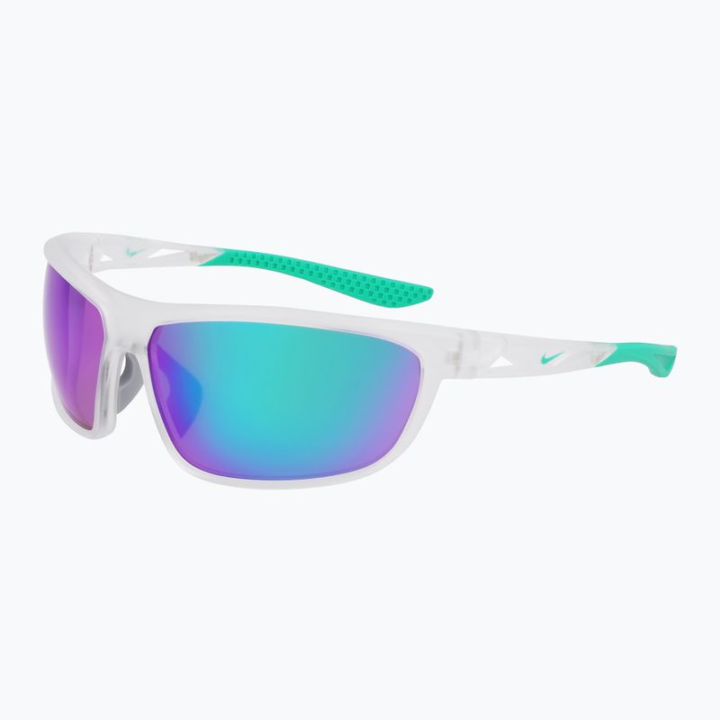 Nike Windtrack Run matte clear/green mirror sunglasses 3