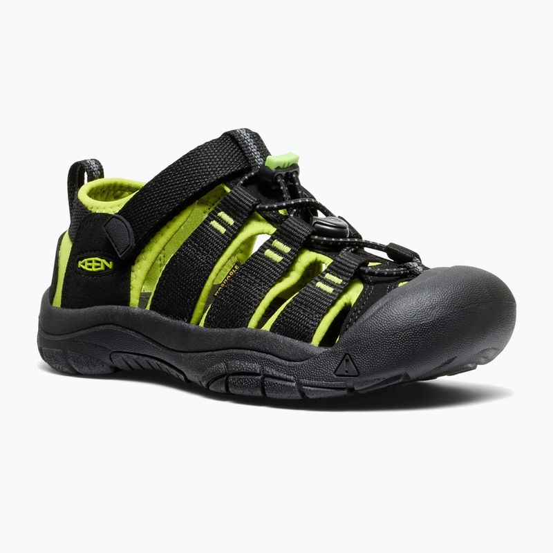 Children's sandals KEEN Newport H2 black/lime green