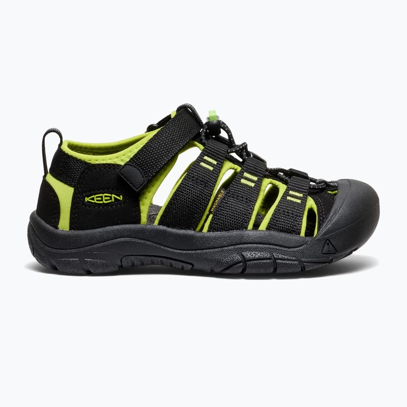 Children's sandals KEEN Newport H2 black/lime green 2