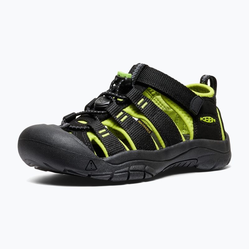 Children's sandals KEEN Newport H2 black/lime green 4