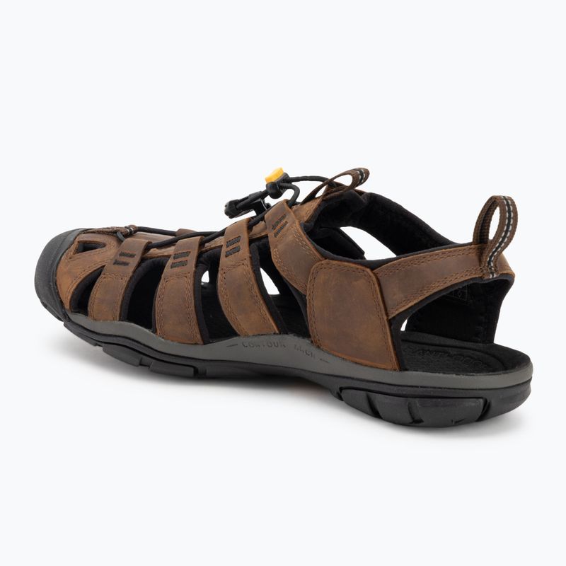 KEEN Clearwater Cnx Leather dark earth/black men's sandals 3