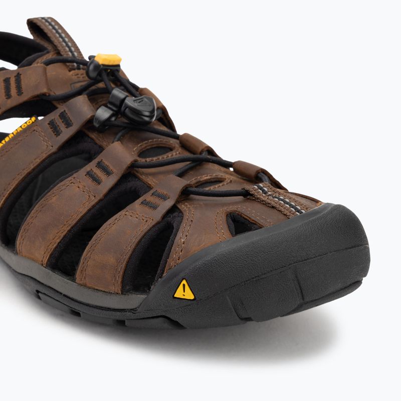 KEEN Clearwater Cnx Leather dark earth/black men's sandals 7