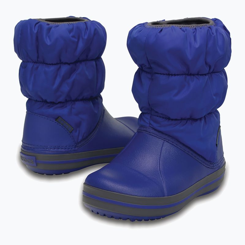 Crocs Winter Puff Kids snow boots cerulean blue/light grey 6