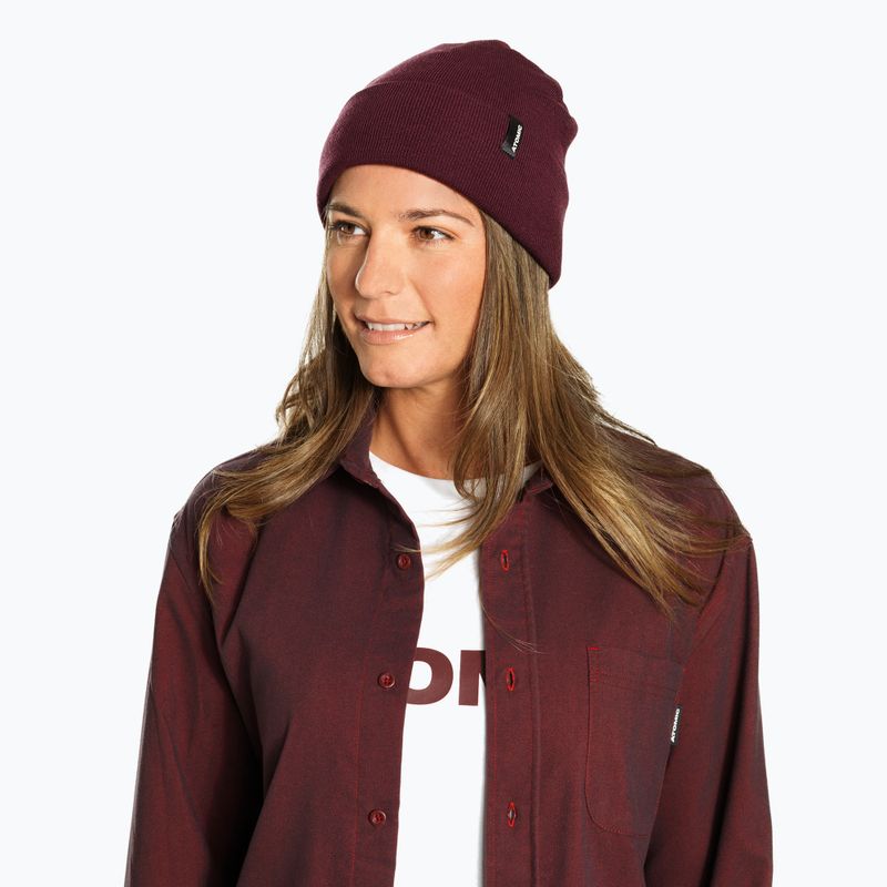 Atomic Alps Rolled Cuff Beanie maroon 2