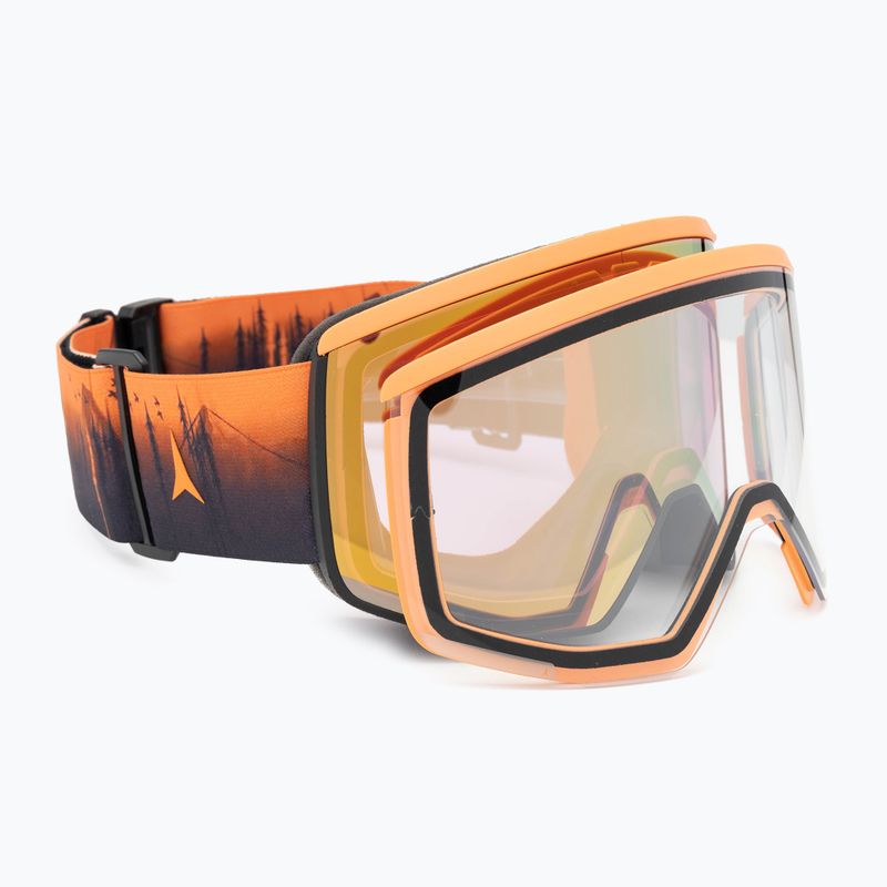 Atomic Four Pro HD Photo black/orange/tree/amber gold ski goggles