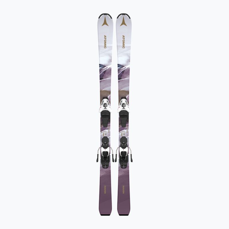Children's downhill skis Atomic Maven Girl JTM + bindings L6 GW white/laven