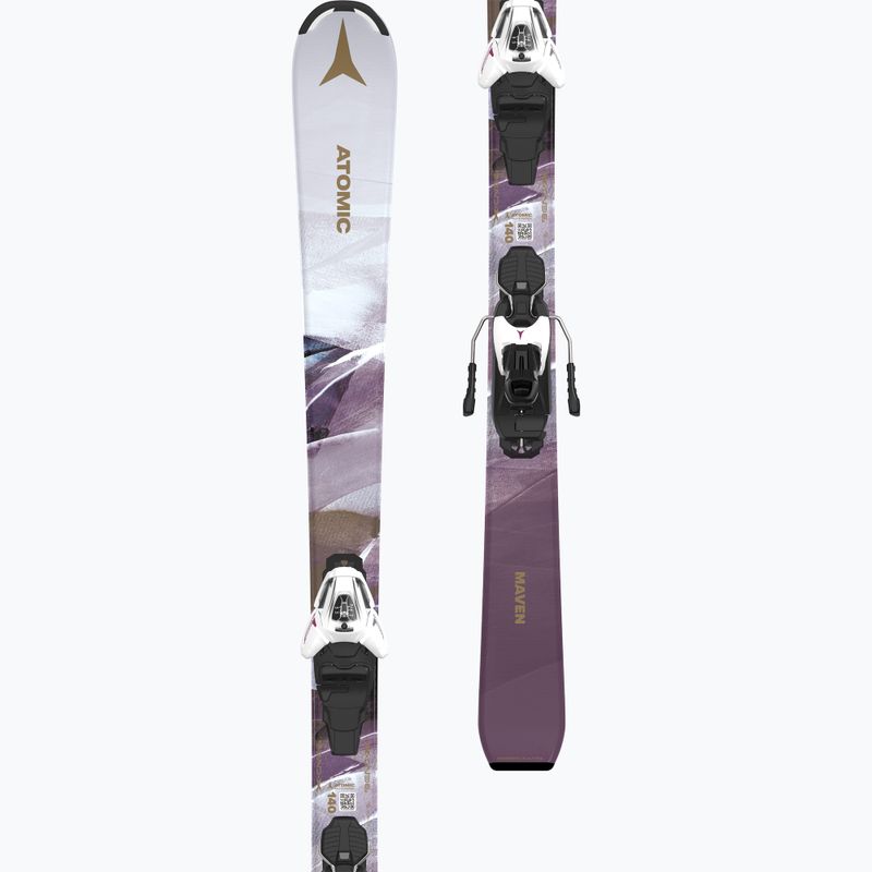 Children's downhill skis Atomic Maven Girl JTM + bindings L6 GW white/laven 5