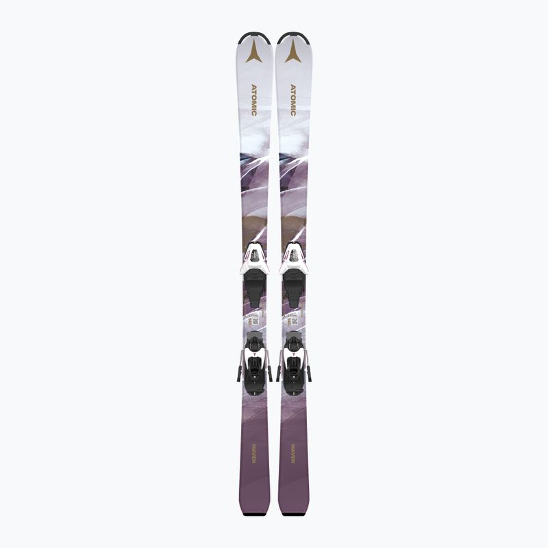 Children's downhill skis Atomic Maven Girl JTM + bindings C5 GW white/laven