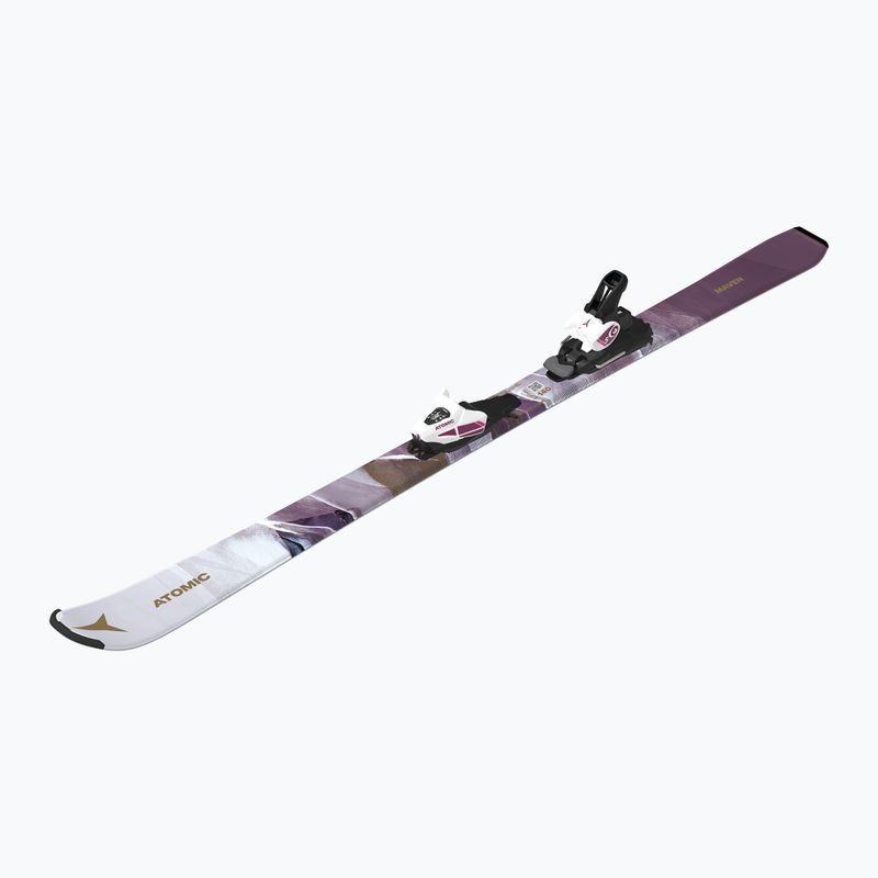 Children's downhill skis Atomic Maven Girl JTM + bindings C5 GW white/laven 3
