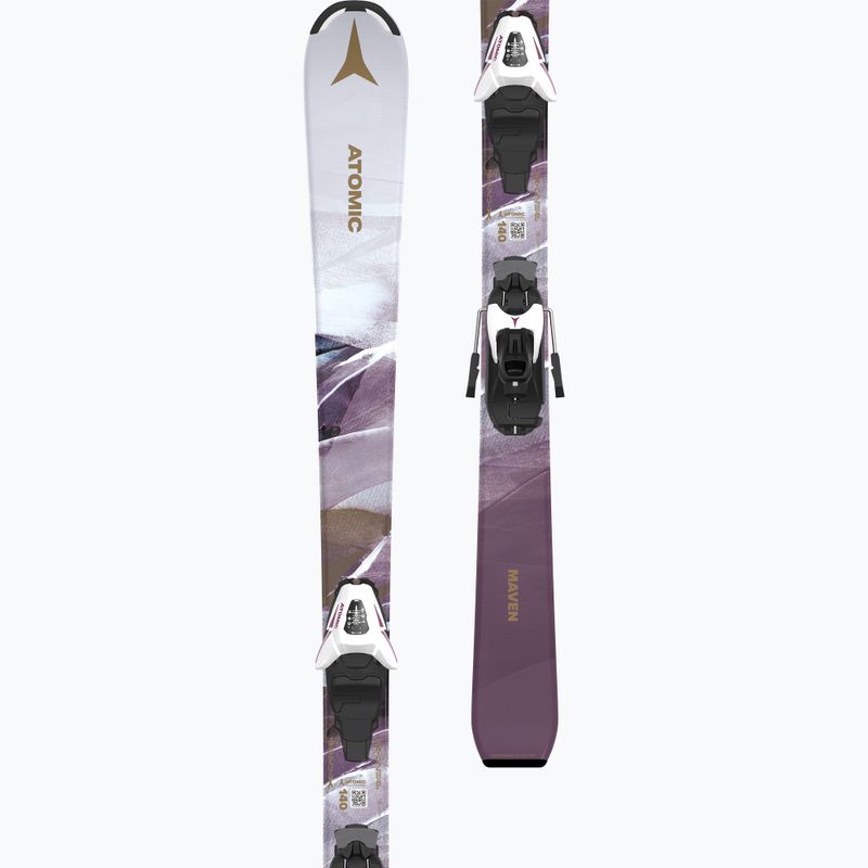 Children's downhill skis Atomic Maven Girl JTM + bindings C5 GW white/laven 5