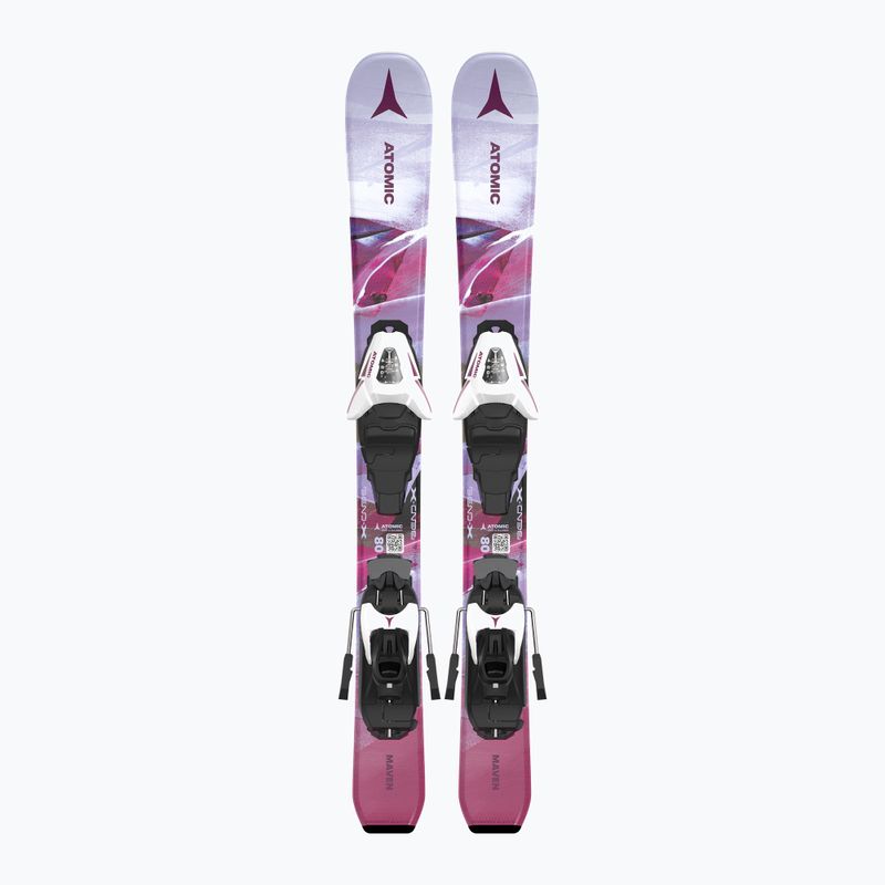 Children's downhill skis Atomic Maven Girl JTXS + bindings C5 GW pink