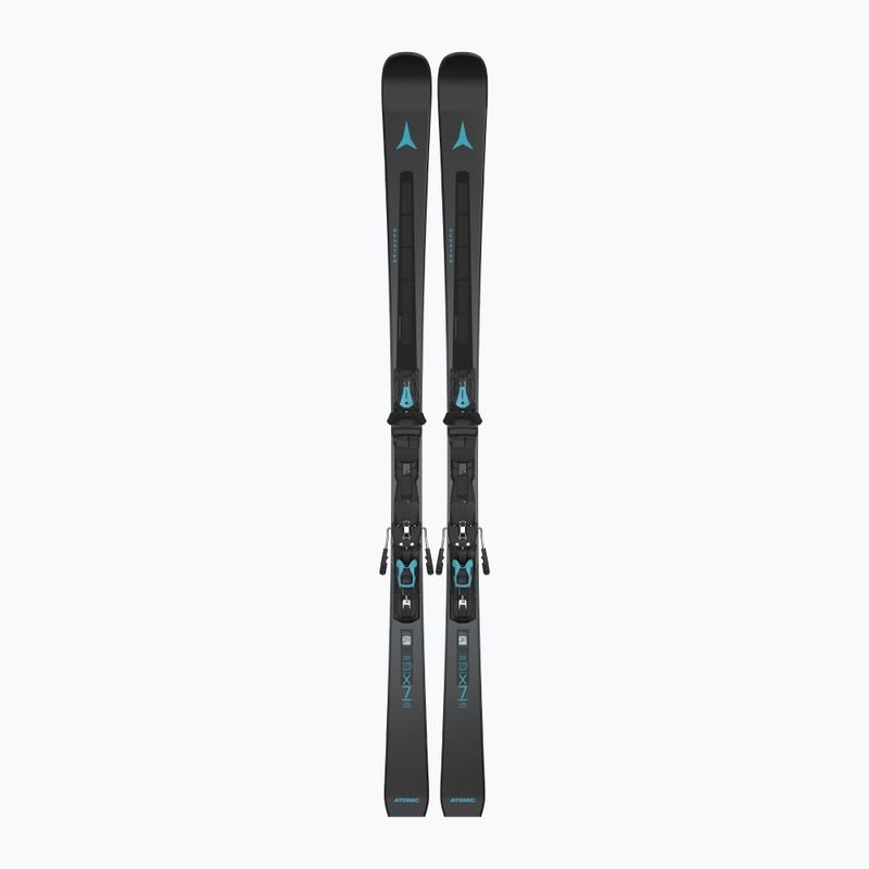 Alpine skis Atomic Redster X7 Revoshock C + bindings MI12 GW black/teal