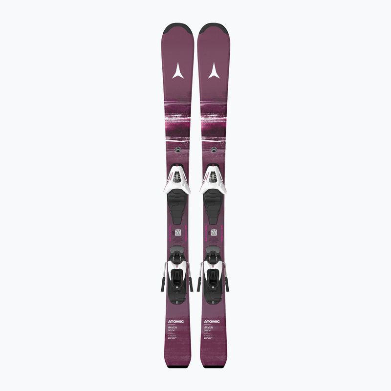 Kids’ downhill skis with bindings Atomic Maven Jr 100-120 + C5 GW red plum