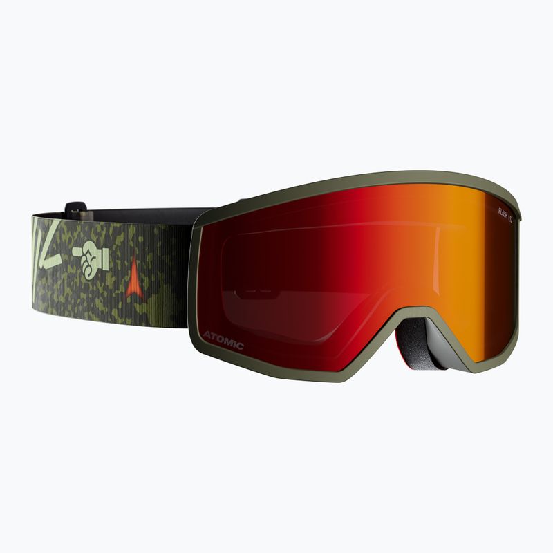 Children's ski goggles Atomic Four Jr Flash graphic/olive/red flash