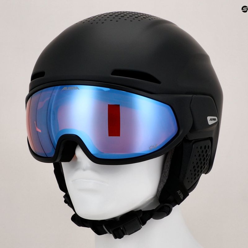 Alpina Oro QV Mips ski helmet black matt/ice blue 10