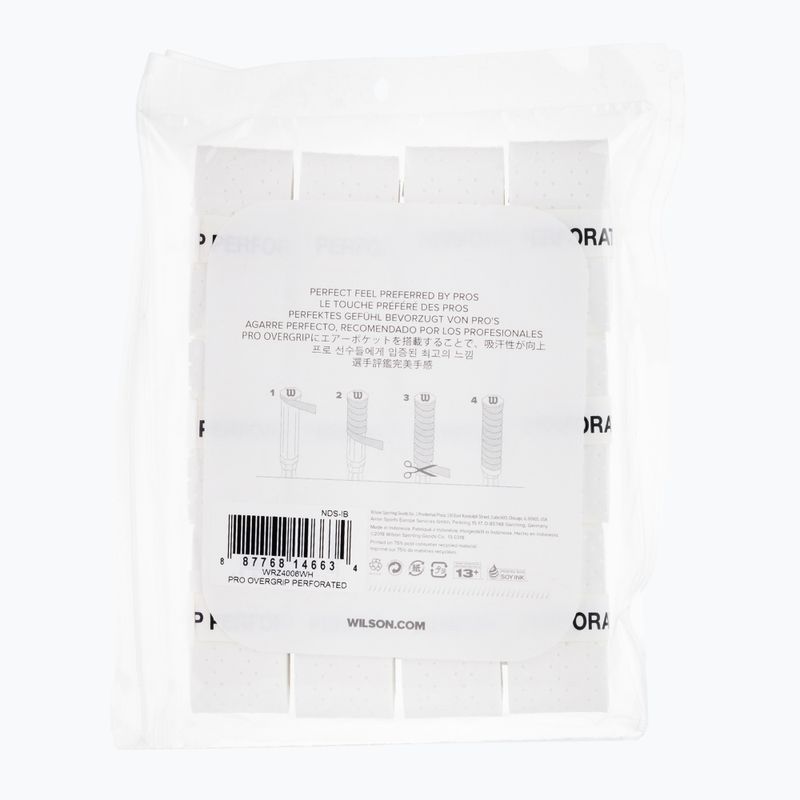 Wilson Pro Overgrip Perforated tennis racket wraps 12 pcs white WRZ4006WH+ 2